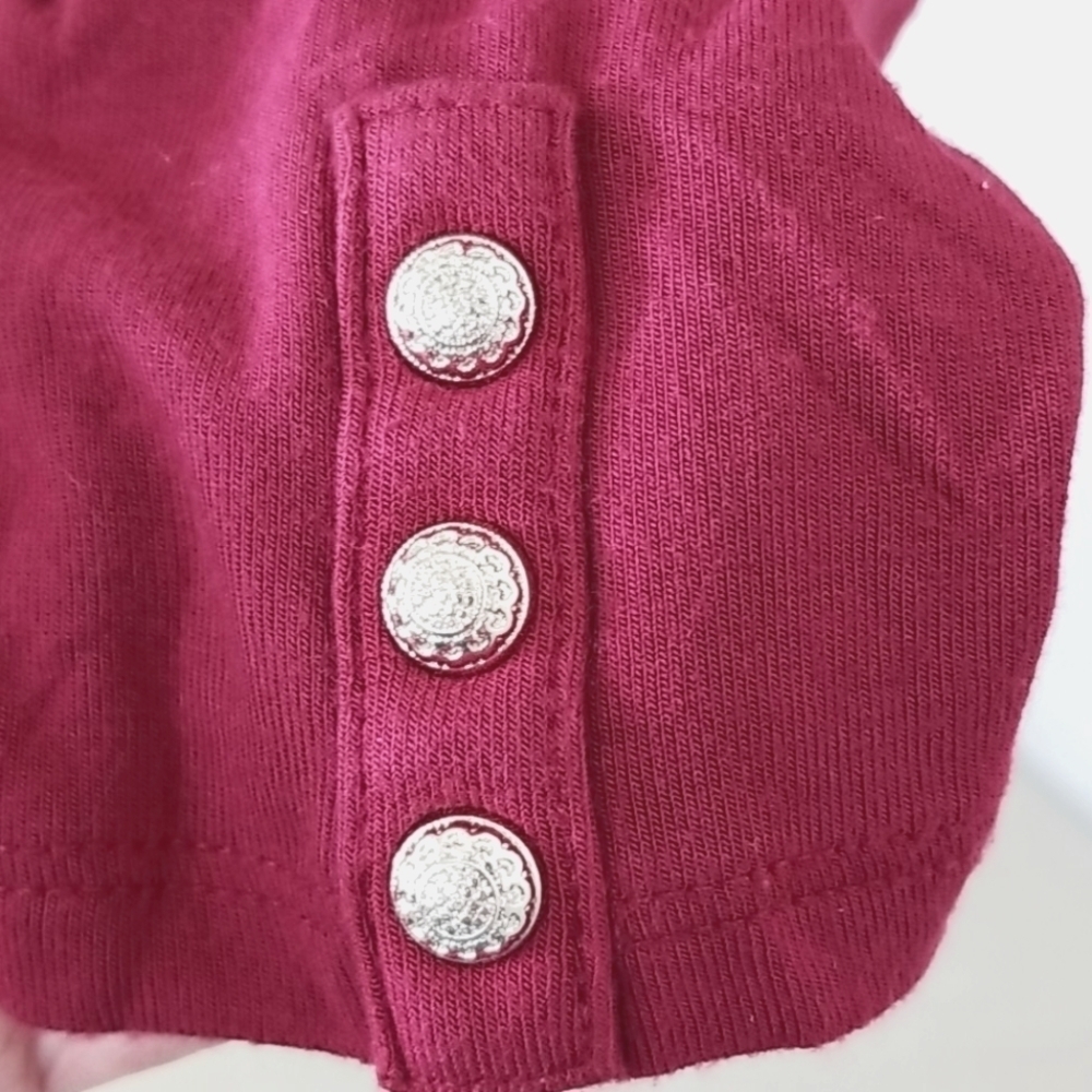 WHITE HOUSE BLACK MARKET Red Cold Shoulder Top, L - Picture 4 of 9